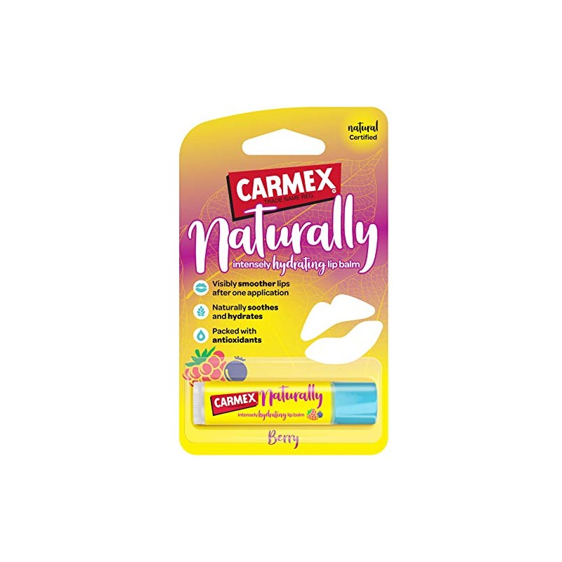 CARMEX Naturally Berry Lip Balm Stick, (4.25g) Colloidal Oatmeal, Pure