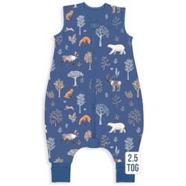 Mama Cheetah Toddler Sleeping Bag with Feet, 6-18 Months, 2.5 TOG Organic Cotton Baby Sleeping Bag with Legs, Baby Wearable Blankets for Walkers with 2-Way Zip, Sleeping Bag for Girls and Boys