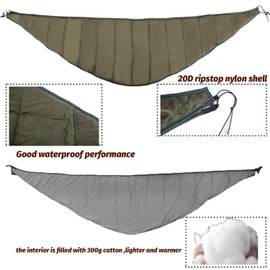 Night Hammock Underquilt for Camping Backpacking, Winter Version, Essential Hammock Gear (Army Green)