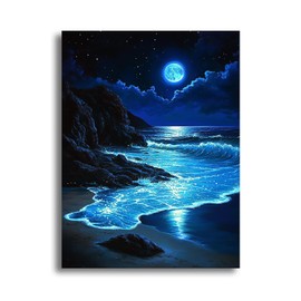 LOMSIOY DIY 5D Diamond Art Kits for Adults, Seaside Diamond Painting Kits for Beginner, Scenery Diamond Art with Round Full Drill Rhinestone Crafts Gem Arts for Home Wall Decor 12x16 inch