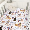 Independence Day Dogs American Flags Baby Crib Sheets 52''x28'' July