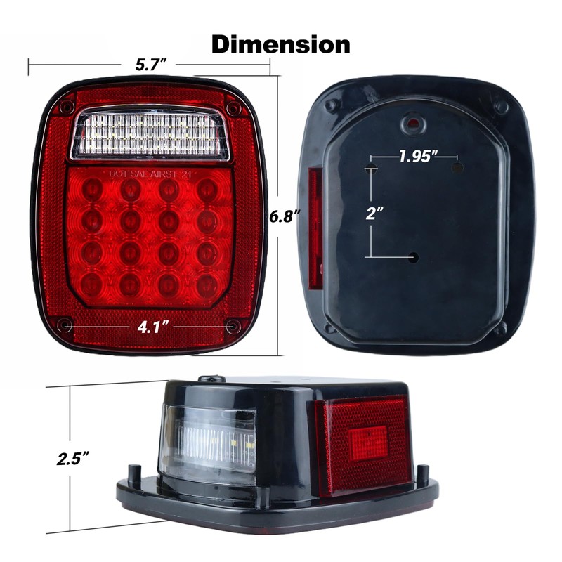 Tail Lights Assembly Replacement for 1979-2006 Wrangler TJ YJ CJ5