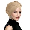 Women’s Turban Hat with Flower – Soft Elastic Head Wrap
