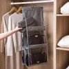 MICOKAY Hanging Closet Organizer, 2 Pcs 6 Pockets Hanging Handbag