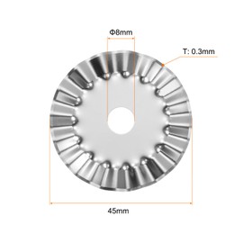 sourcing map 2pcs Rotary Cutter Blades 45mm Medium Wave Blade SKS-7 Steel Sharpness Replacement Rotary Blade Quilting Rotary Cutter Blades for Fabric Sewing Scrapbooking Crafts, Silver Tone