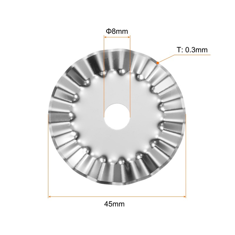 sourcing map 2pcs Rotary Cutter Blades 45mm Medium Wave Blade