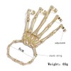 Asphire Gothic Skull Bracelet with Finger Rings Elastic Skeleton Hand