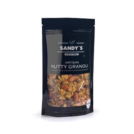 Family Size Sandy's Nutty Granola,620g, 21.8 Oz, Healthy Breakfast Almond and Oat Cereal, Made with Almonds, Walnuts, Pumpkin Seeds and Oats, Vanilla Flavor Clusters, Maple Granola Snacks