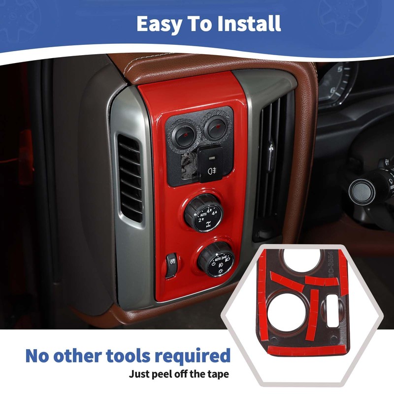 RT-TCZ for Silverado Headlight Switch Panel Trim Cover Red for