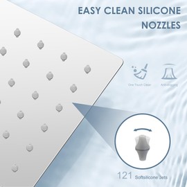 KINLIV 10 Inch Rain Shower Head Chrome Polished - All Metal Stainless Steel 304, Ultra Thin Design, Modern Bathroom Square Rainfall Showerheads - Full Body Coverage Bath Shower