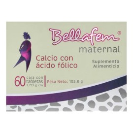 Bellafem Maternal Caja Con Frasco Con 60 Tabletas Sabor Sin sabor
