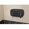 San Jamar Timeless Twin Jumbo Bath Tissue Dispenser, Black, Modern