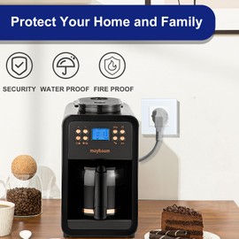 BSEED Schuko 2-pack sockets, 16 Amps, AC power, crystal glass plate, 1-Way, flush-mounted socket, 86 mm single earthing contact socket, wall outlet, White