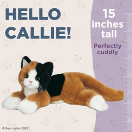 Bearington Callie Plush Stuffed Animal Calico Cat, Kitten 15 inch
