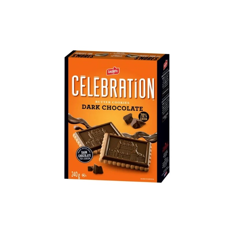 Celebration Butter Cookies with Dark Chocolate, 240g (4 Pack)