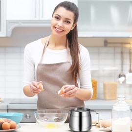 Blleshelfl Frittiertopf Mit Korb, Fettbehälter aus Rostfreiem Stahl für Speckfett, Küchenzubehör,Fettbehälter Rostfreier für Aufbewahrung Frittieröl Speisefett Brat