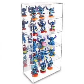 Ikee Design 5-Level Mirrored Back Acrylic Display Case, Collection Display Case for Mini Funko Pop Figures, Acrylic Eyewear Sunglasses Rack, Freestanding or Wall-Mounted, Clear Color