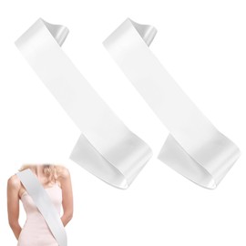 2 Pack White Sash Plain Beauty Pageant Sashes Blank Satin Sashes for Pageants, Plain White Sash, Blank Sashes to Decorate Sashes, DIY Sash for Party Decorations, Wedding, Bridal Shower Birthday Party