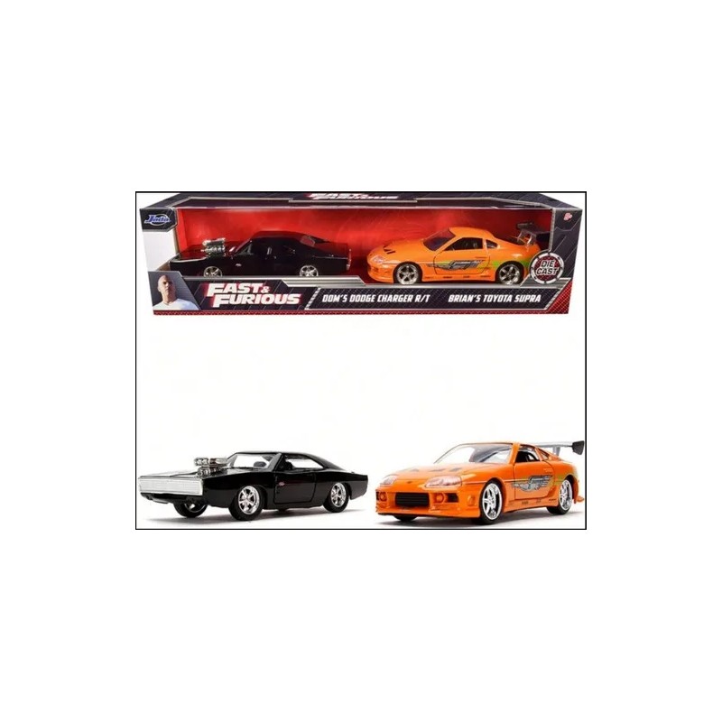 Jada 1:32 Pack Dom's Dodge Charger Brian's Toyota Supra F&f