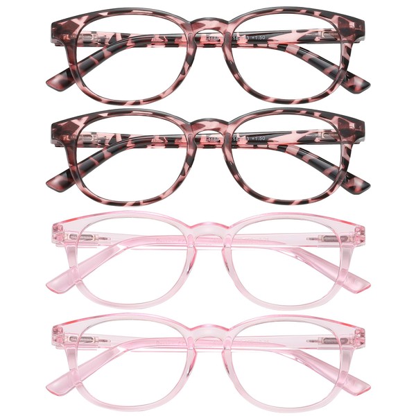 Przene 4 Pack Reading Glasses for Women Men Blue Light