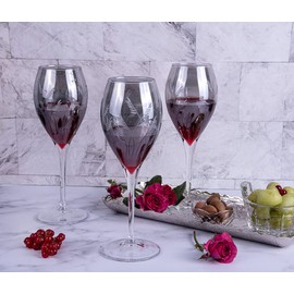 Canba Wine Glasses for Party Diva Goblet Set of 6 Champagne Flutes Wedding Goblet Glass Cups for Wine Soda Champagne Glasses