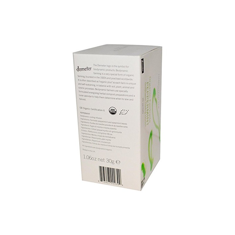 Organic Fairtrade Peppermint, Cooling Infusion, 20 Sachets, 1.06 oz (30