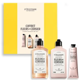L'OCCITANE - Cherry Blossom Set - Gentle Foaming Shower Gel, Shimmering Body Milk and Hand Cream - Made in France