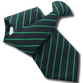 Men's Black with Slim Emerald Stripe Clip On Tie