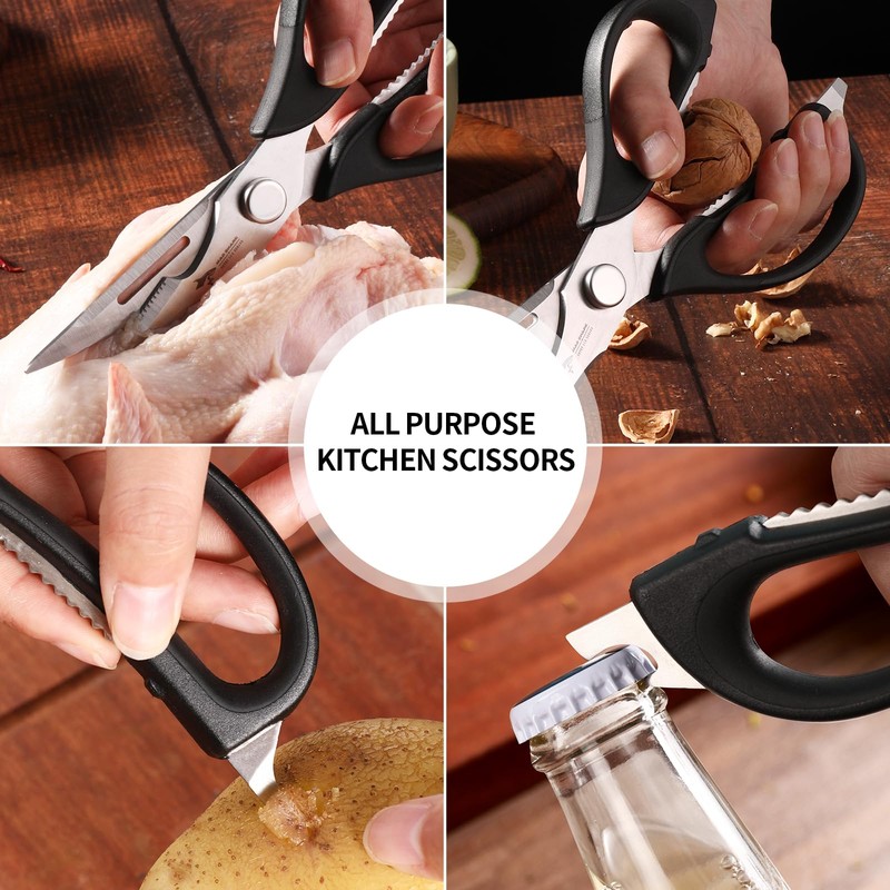 Kitchen Scissors, Dismountable, Stainless Steel Poultry Scissors with Non-Slip Handle,