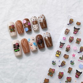 [Overseas] Tanning Kitty Sticker Peso New Craft Lovely Bear Stamp Nail Sticker Nail Sticker Nail Accessory DP Free Size/DP-32 2 4ea