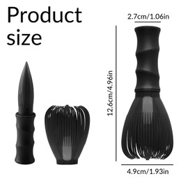 Bojueshaw Resin Matcha Whisk,Matcha Brush,Traditional Japanese Style Tea Whisk for Perfectly Blended Green Tea,Easy Cleaning,Stirring(Black)