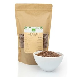 Green Essence Leinsamen Braun 1kg von der Grnen Essenz Leinsamen ganz Braun ohne Zus?tze - Leinsaat ideal zum Backen C ganze Samen - vegan - Rohkostqualit?t (1 Kg)
