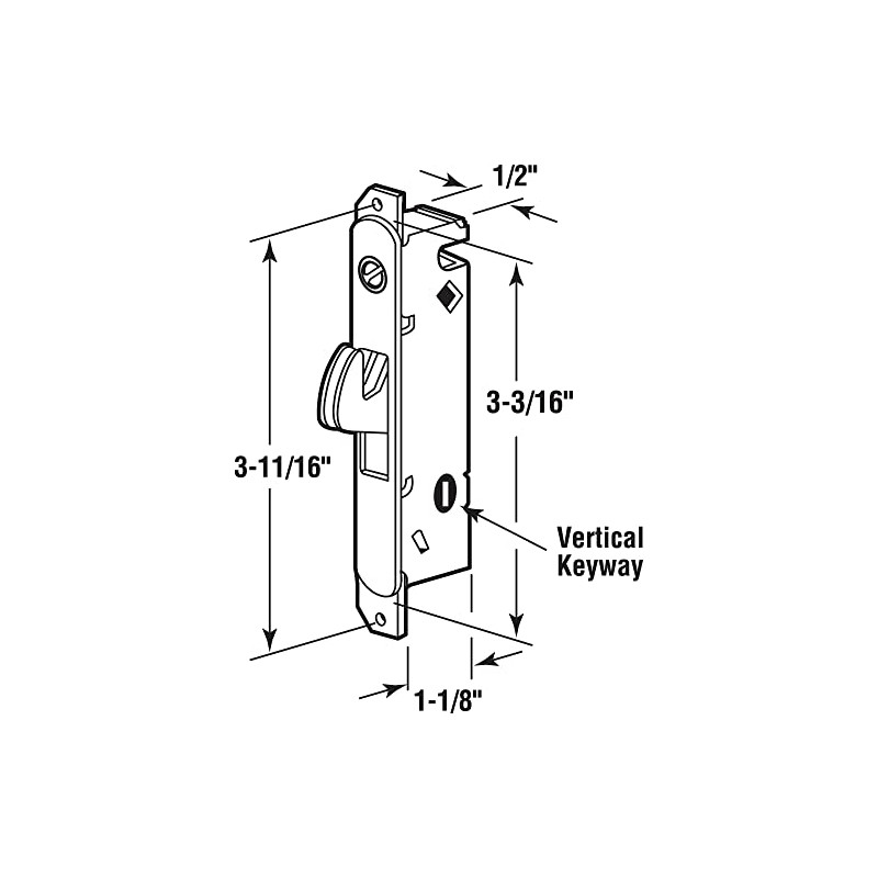 Prime-Line E 2013 Stainless Steel Mortise Lock for Patio Sliding