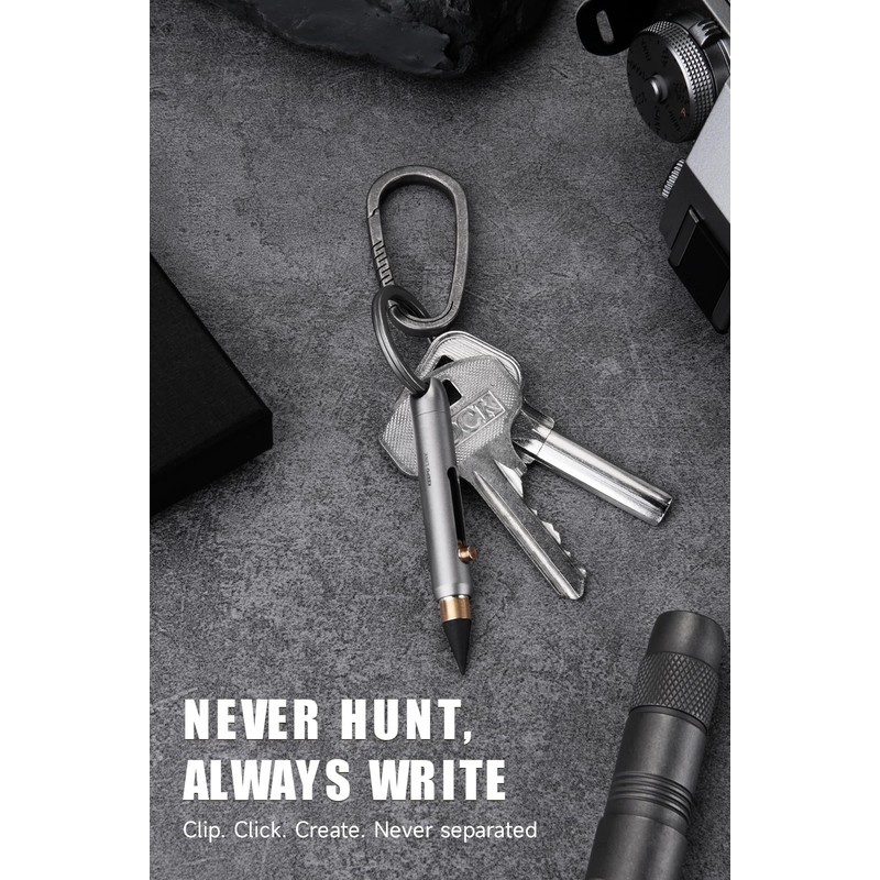 KEEPO LINK Mini Reusable Titanium Mechanical Pencil with Keychain (2