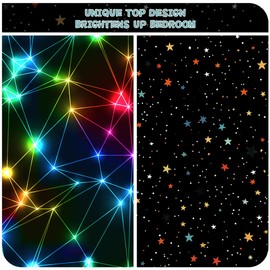 BlessLiving Kids' Duvet Cover Set: Premium Brushed Microfiber 2-Piece Bedding Set - Comfy Single Quilt Cover with Triangle Retro Neon Design for Teens Boys Girls Bedroom