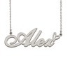 HUAN XUN Dainty Friendship Name Necklace Silver Alex Necklace for