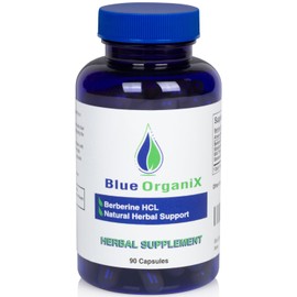 Blue Organix Berberine with Milk Thistle 500mg Formula HCL Complex Supplement with Silymarin for Better Absorption, 90 Vegetarian Capsules, 1 Bottle, Overall Health Support