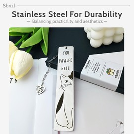 Sbrizl Cat Bookmarks for Reading Women - Cute Bookmarks for Kids, Gifts for Cat Lovers ， Christmas Cat-Themed Book Accessories for Readers & Book Lovers (3-Piece)