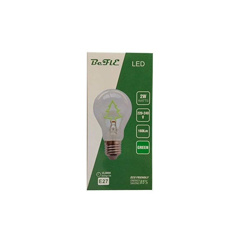 BeFlE LED Filament Lamp 2 W E27 Christmas Tree Green