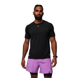 Fabletics Men's The 02 Tee, Performance Running, Jogging, Training, Ultra Lightweight, Reflective, Breathable, XS, Black