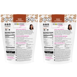 Wholesome Yum Besti Natural Brown Sugar Substitute - Brown Monk Fruit Sweetener Blend With Allulose (No Erythritol) - Keto, Non GMO, Zero Carb, Zero Calorie, Sugar Free, No Aftertaste (12 oz) 2 Pack