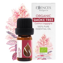 Essences Bulgaria Organic Smoke Tree Essential Oil 1/6 Fl Oz | 5ml | Cotinus coggygria | 100% Pure and Natural | Undiluted | Therapeutic Grade | Family Owned Farm | Steam-Distilled | Non-GMO | Vegan