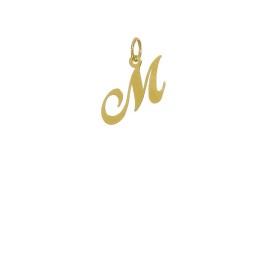 Unbranded 10K Yellow Gold Small Fancy Script Initial M Charm