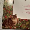 Vtg UNUSED Christmas Card Victorian Cat Kittens Insert Photo W/Env