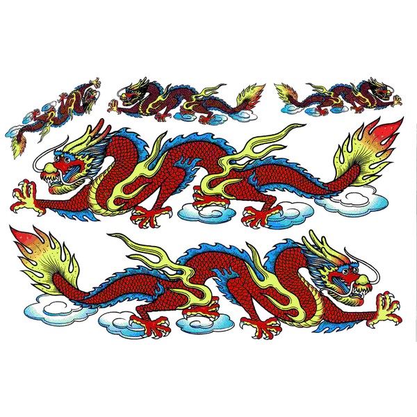 1 Sheet - Dragon Dragon Red Sticker Motorsport Motocross Car