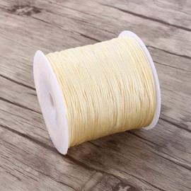 Nylon Cord, 100 m x 0.8 mm Nylon Beading Thread String Chinese Knot Cord Nylon Shamballa Macrame Thread for DIY Bracelet Necklace Jewellery, Beige