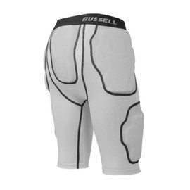 Russell Athletic 5-Pocket Integrated Girdle – Advanced Protection and Comfort for Men: Ultimate Football Girdle with Strategic Padding for Thighs, Hips, Tailbone, and Cup Pocket, Grid Iron Silver, 2XL