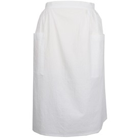 Berry Apron, Salon Apron, Made in Japan, Plain, Loose Fit, white (off-white)