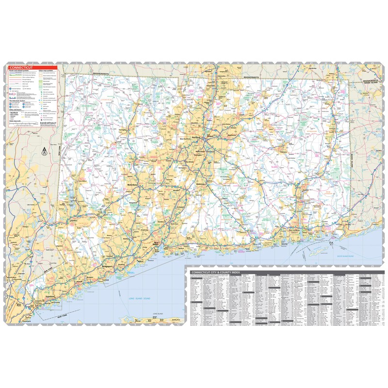 Rand McNally Easy to Read: Connecticut, Rhode Island State Map