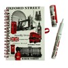 Famous London Icons A6 Notebook Notepad & Pen - Wire-bound